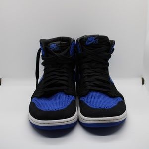 Men's Jordan 1 Retro Flyknit Royal Black/Royal/White 919704-006 Size 10
